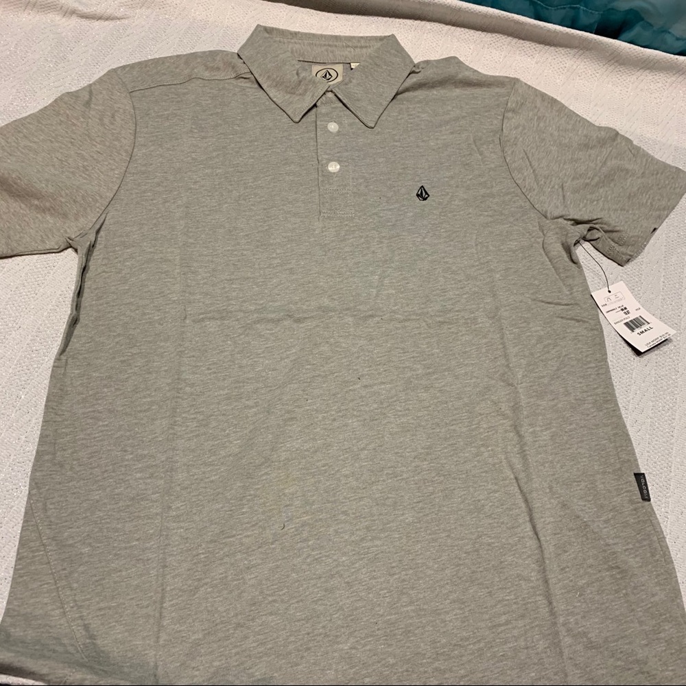 Volcom Banger Polo Heather Gray Size Small